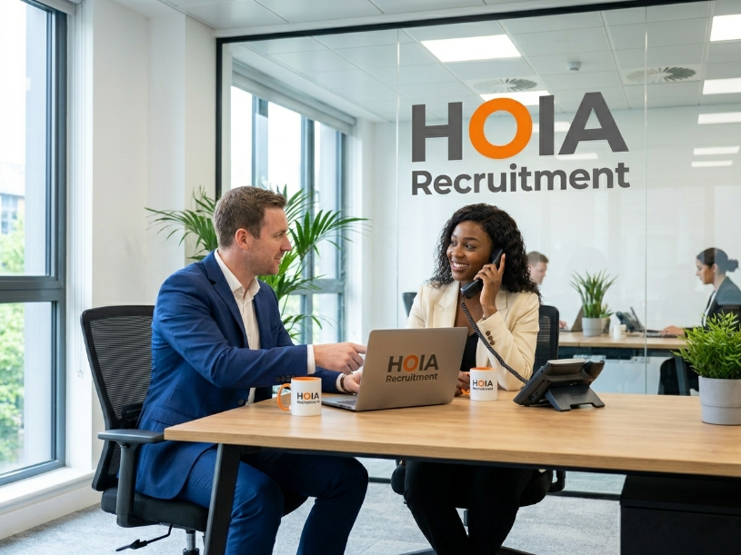 HOIA Recruitment team working in a professional office environment